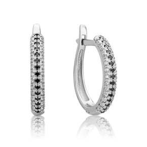 Серьги с английским замком из белого золота с бриллиантами