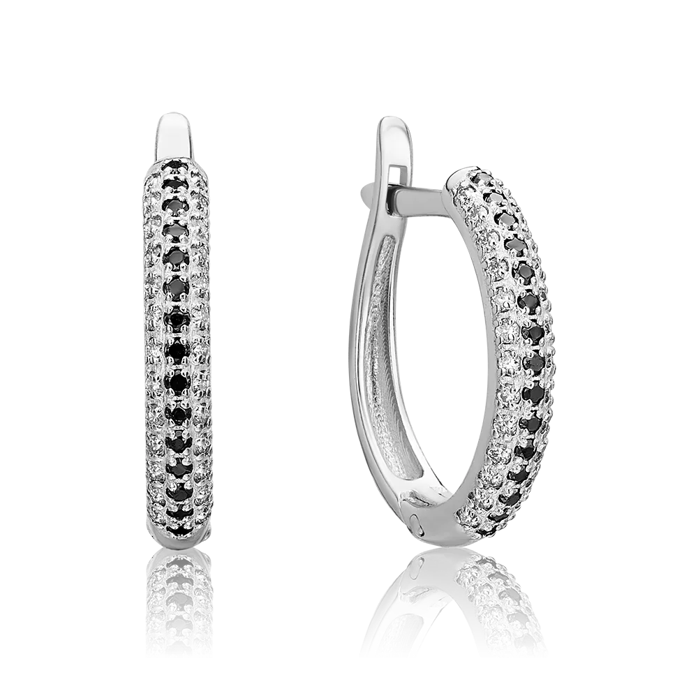 Серьги с английским замком из белого золота с бриллиантами 02-4829-00-108-1120-30