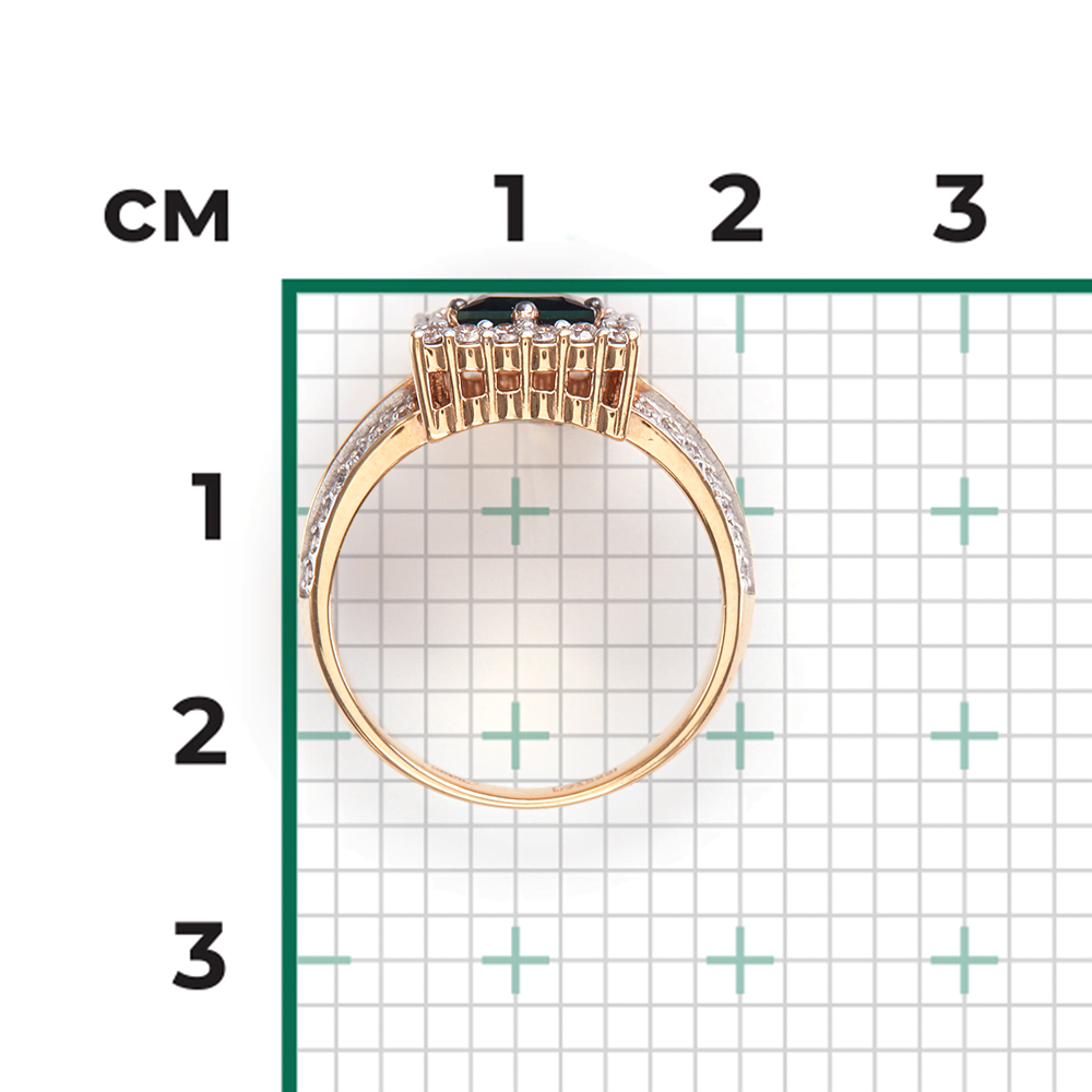 Кольцо из красного золота с сапфиром и бриллиантами 01-1319-00-105-1110-30