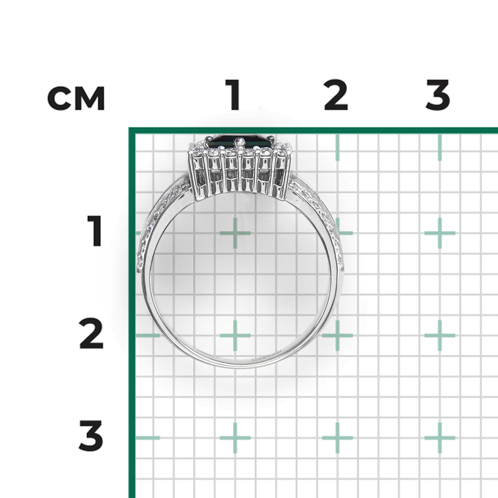 Кольцо из белого золота с сапфиром и бриллиантами 01-1320-00-105-1120-30