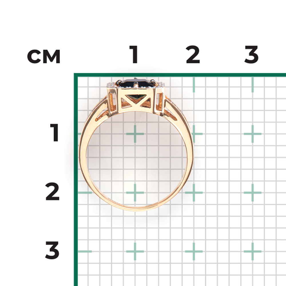 Кольцо из красного золота с сапфиром и бриллиантами 01-1321-00-105-1110-30