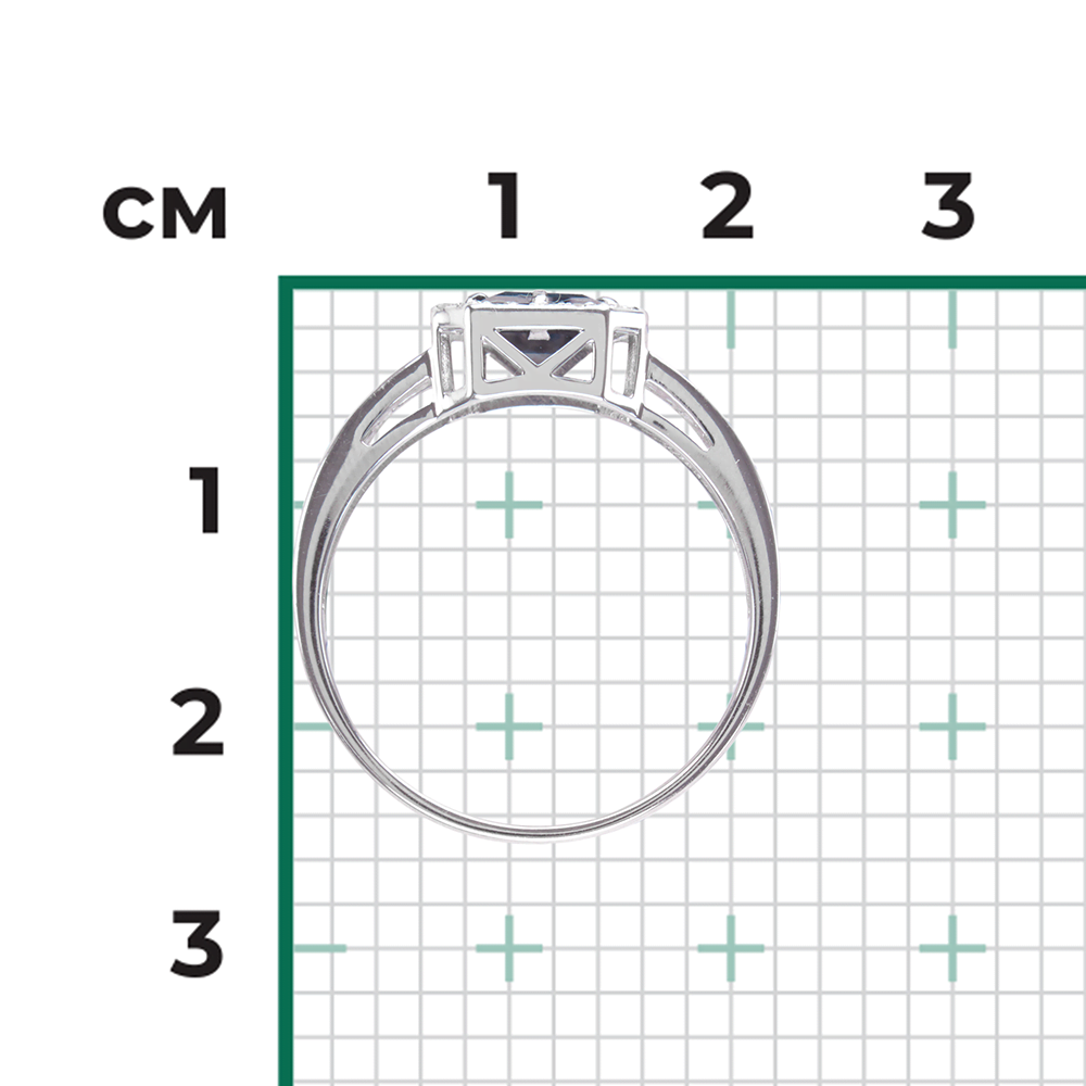 Кольцо из белого золота с сапфиром и бриллиантами 01-1322-00-105-1120-30