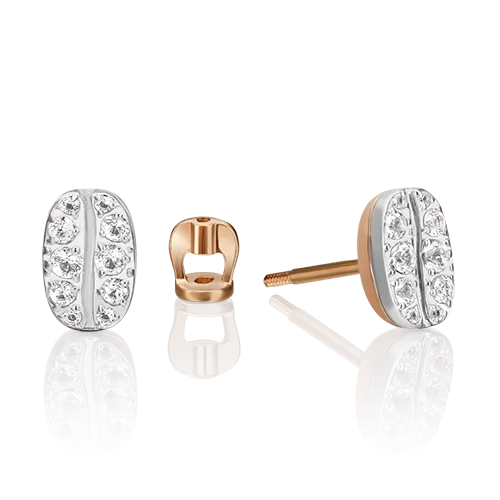 Серьги-пусеты из комбинированного золота с натуральными топазами white 02-4916-00-201-1111