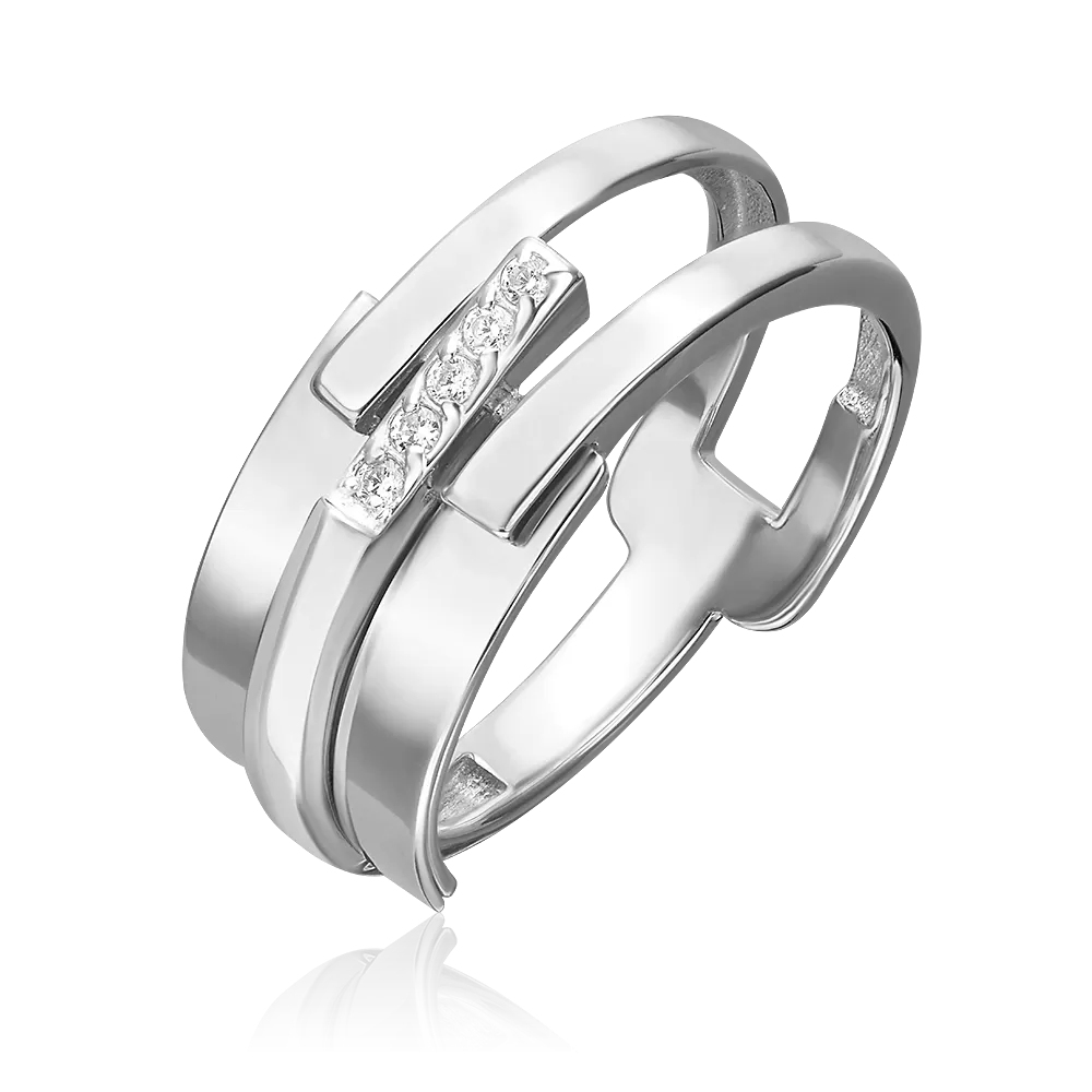 Кольцо из белого золота с фианитами 01-5682-00-401-1120