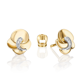 Серьги-пусеты из комбинированного золота с бриллиантами 02-5005-00-101-1121