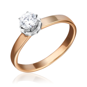 Помолвочное кольцо из комбинированного золота с фианитом 01-5234-00-501-1111-38