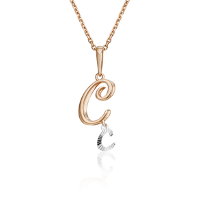 Подвеска «Буква С» из комбинированного золота 03-2950-С-000-1111