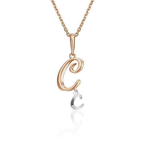 Подвеска «Буква С» из комбинированного золота 03-2950-С-000-1111