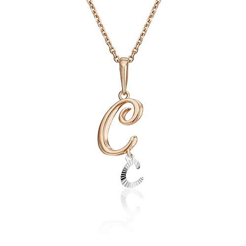 Подвеска «Буква С» из комбинированного золота 03-2950-С-000-1111