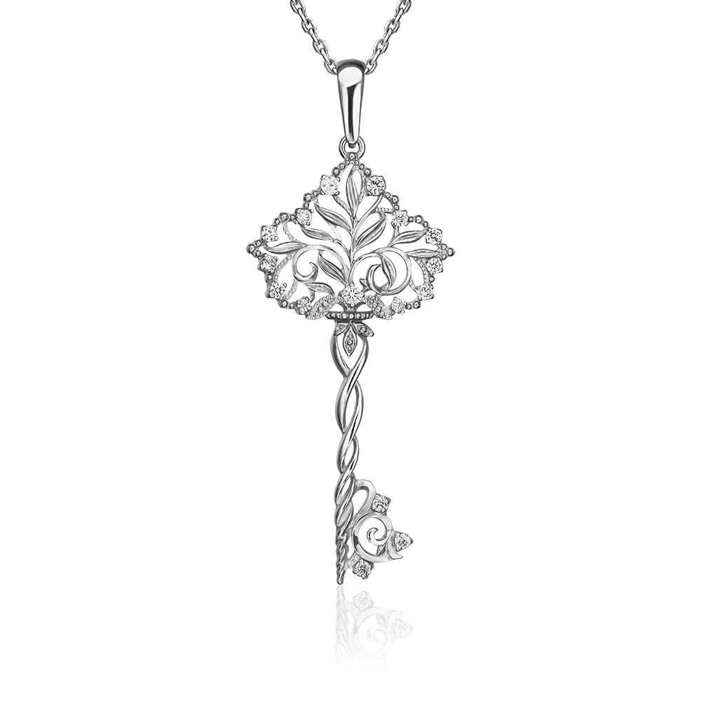 Подвеска «Ключ» из серебра с фианитами 03-1521-00-401-0200