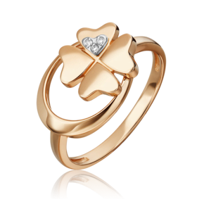 Кольцо «Клевер. Незабываемые моменты» из комбинированного золота с бриллиантами 01-5498-00-101-1111