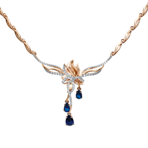 Колье из комбинированного золота с сапфирами и бриллиантами 07-0207-00-105-1111-30