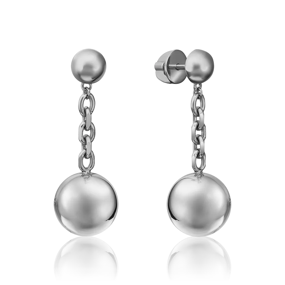 Серьги-пусеты из белого золота 02-4445-00-000-1120-64