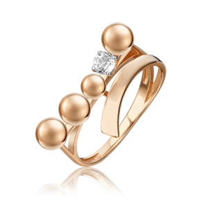 Кольцо «Совершенство» из красного золота с натуральным топазом white 01-5512-00-201-1110