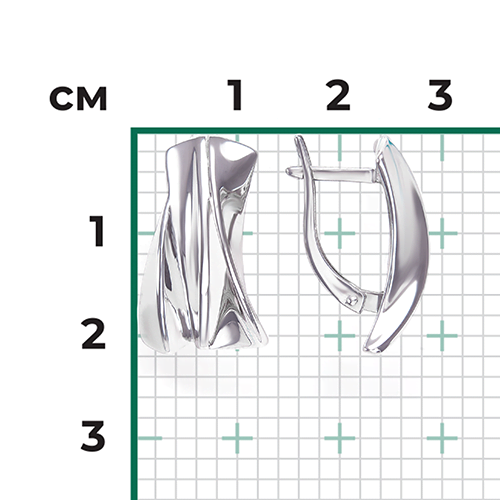 Серьги «Свобода» с английским замком из серебра 02-4943-00-000-0200