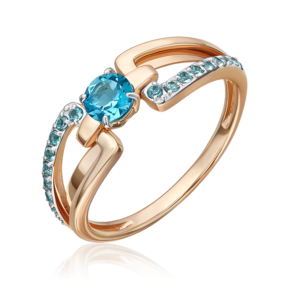 Кольцо из красного золота с топазами 01-5830-00-201-1110