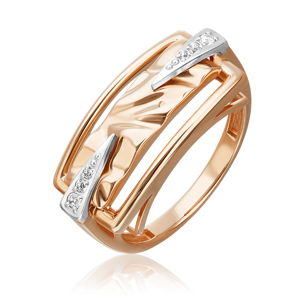 Кольцо «Впечатление» из комбинированного золота с натуральными топазами white 01-5656-00-201-1111