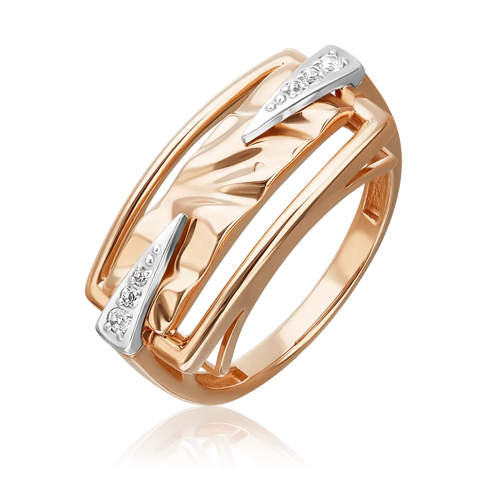 Кольцо «Впечатление» из комбинированного золота с натуральными топазами white 01-5656-00-201-1111