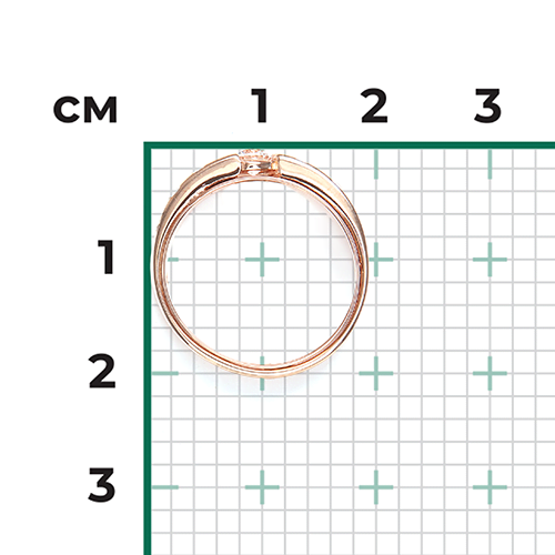 Кольцо из красного золота с фианитом 01-5422-00-401-1110