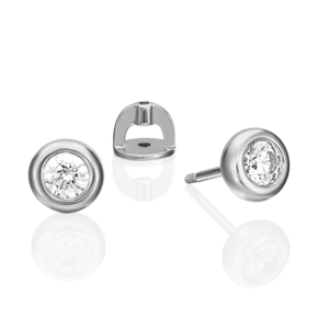 Серьги-пусеты из белого золота с фианитом 02-4497-00-501-1120-38