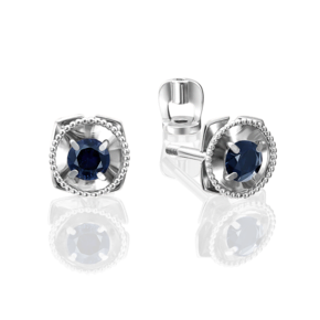 Серьги-пусеты из белого золота с сапфиром 02-4187-00-102-1120-30