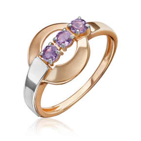 Кольцо из комбинированного золота с аметистами 01-5837-00-203-1111