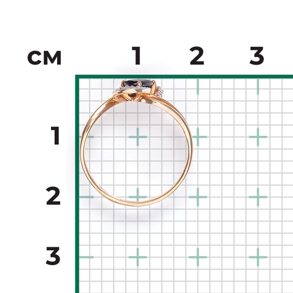 Кольцо из красного золота с сапфиром и бриллиантами 01-1513-00-105-1110-30