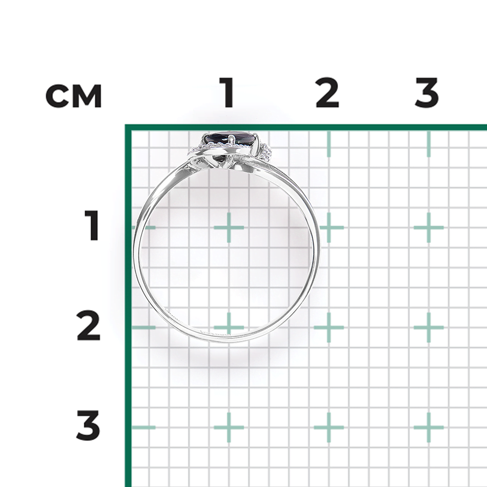 Кольцо из белого золота с сапфиром и бриллиантами 01-1513-00-105-1120-30