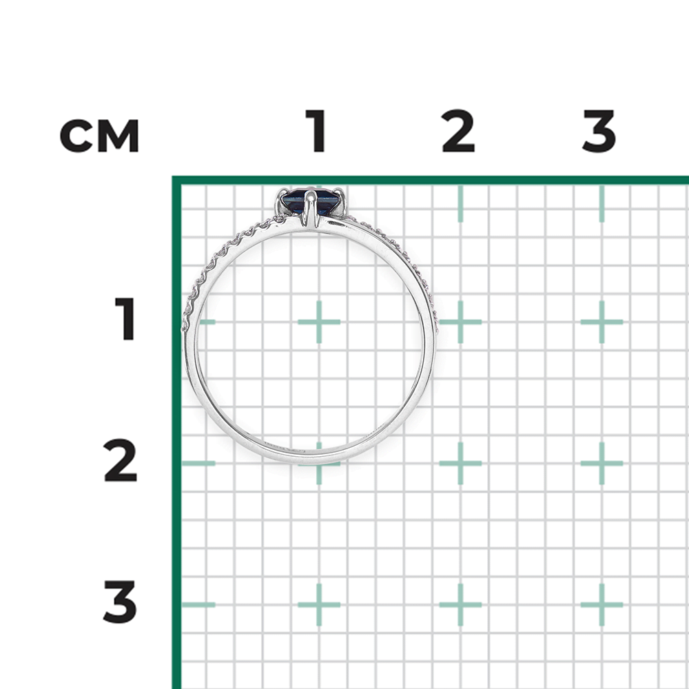 Кольцо из белого золота с сапфиром и бриллиантами 01-1515-00-105-1120-30