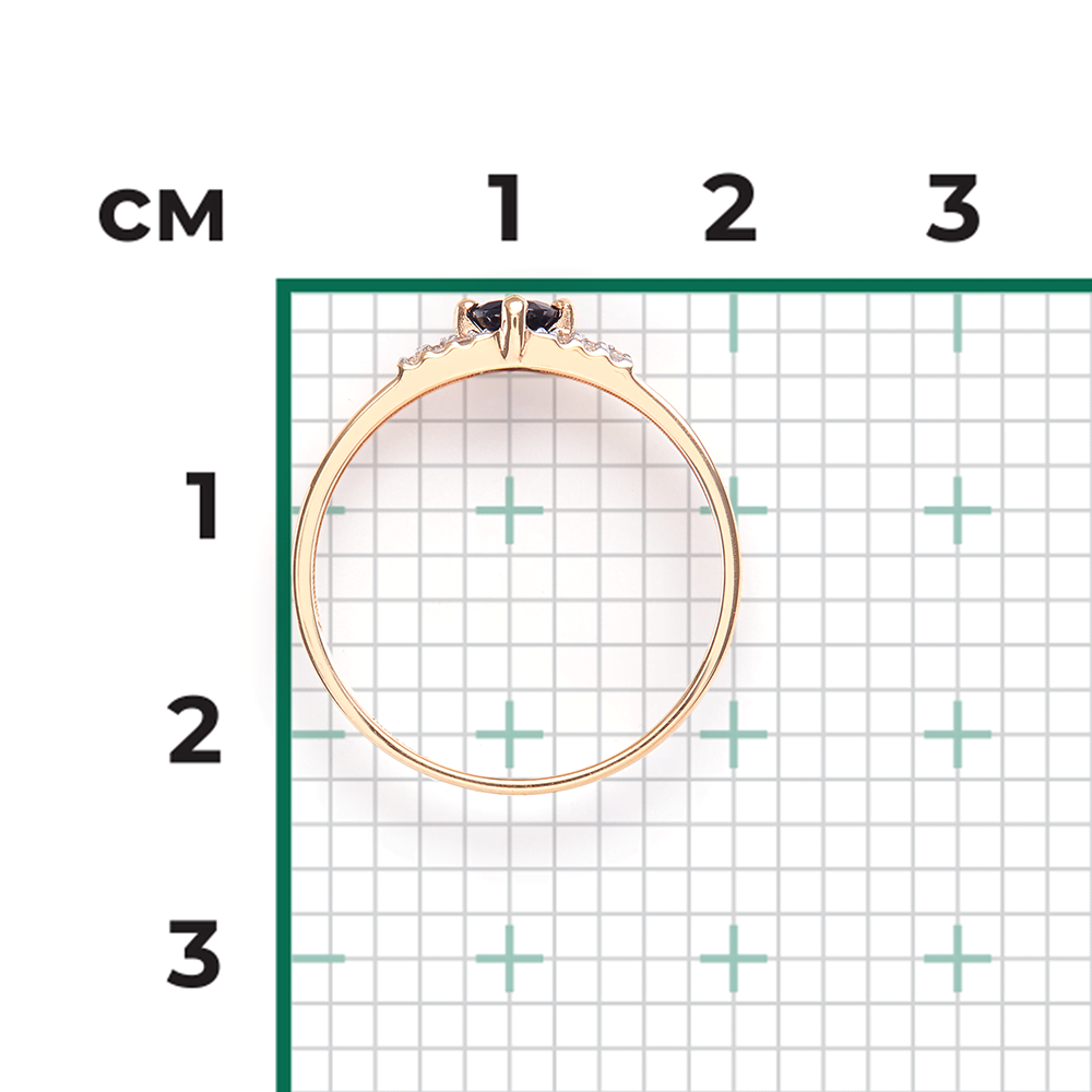 Кольцо из красного золота с сапфиром и бриллиантами 01-1516-00-105-1110-30