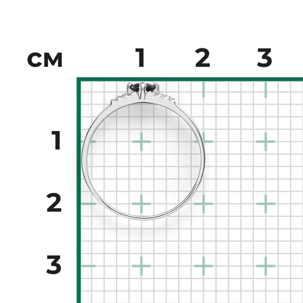 Кольцо из белого золота с сапфиром и бриллиантами 01-1516-00-105-1120-30