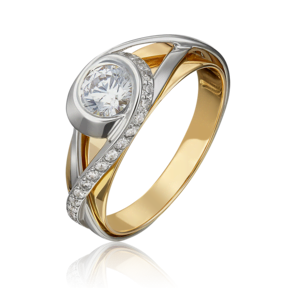 Кольцо из комбинированного золота с фианитами 01-5420-00-501-1121-38