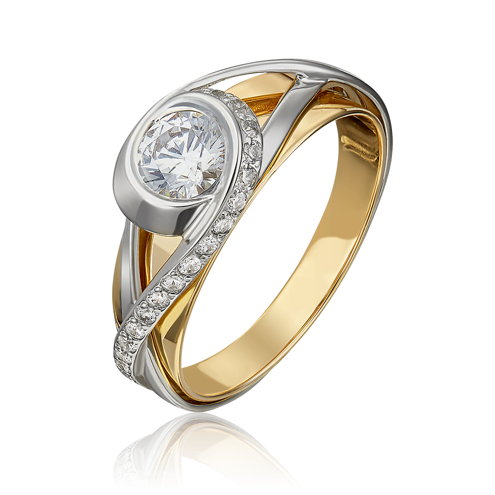 Кольцо из комбинированного золота с фианитами 01-5420-00-501-1121-38