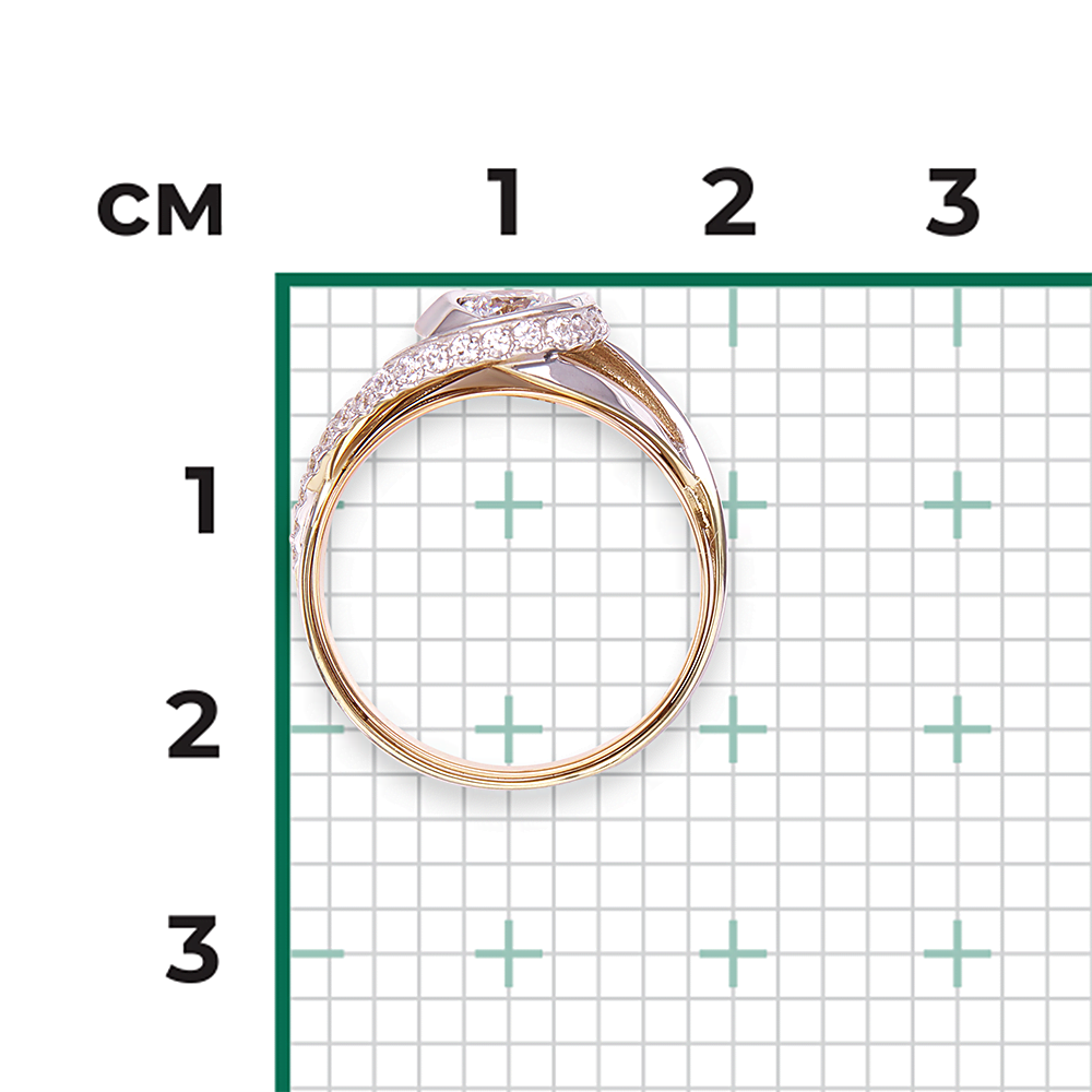 Кольцо из комбинированного золота с фианитами 01-5420-00-501-1121-38