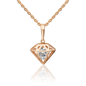 Подвеска «Бриллиант» из красного золота с фианитом 03-3080-00-401-1110