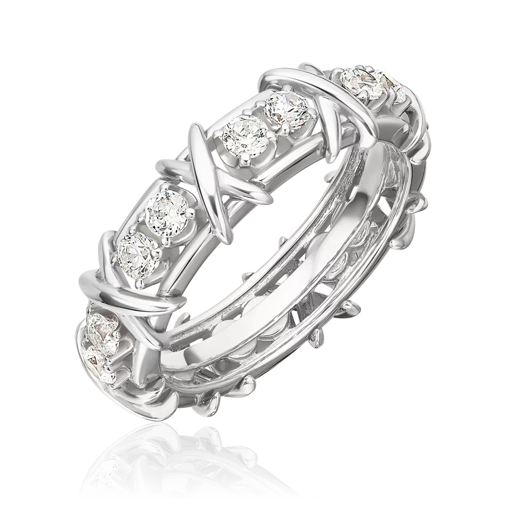 Кольцо из белого золота с фианитами 01-5912-00-401-1120