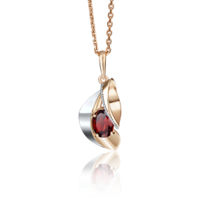 Подвеска из комбинированного золота с гранатом 03-2761-00-204-1111-46