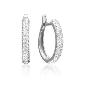 Серьги с английским замком из серебра с фианитами 02-0710-00-401-0200