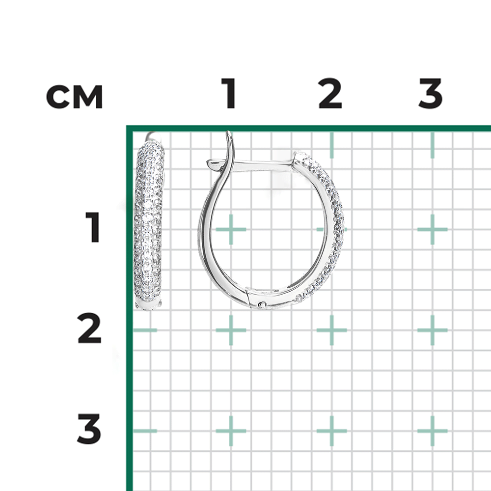Серьги с английским замком из серебра с фианитами 02-0710-00-401-0200
