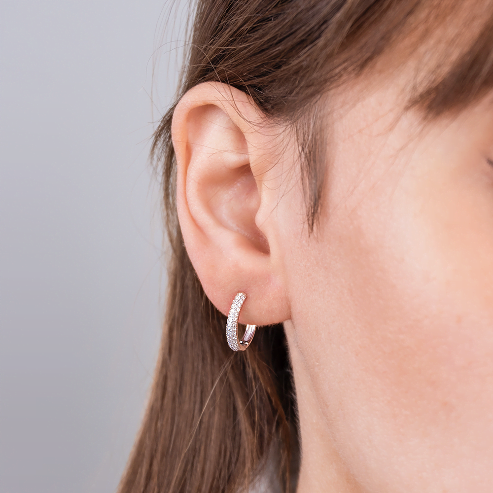 Серьги с английским замком из серебра с фианитами 02-0710-00-401-0200