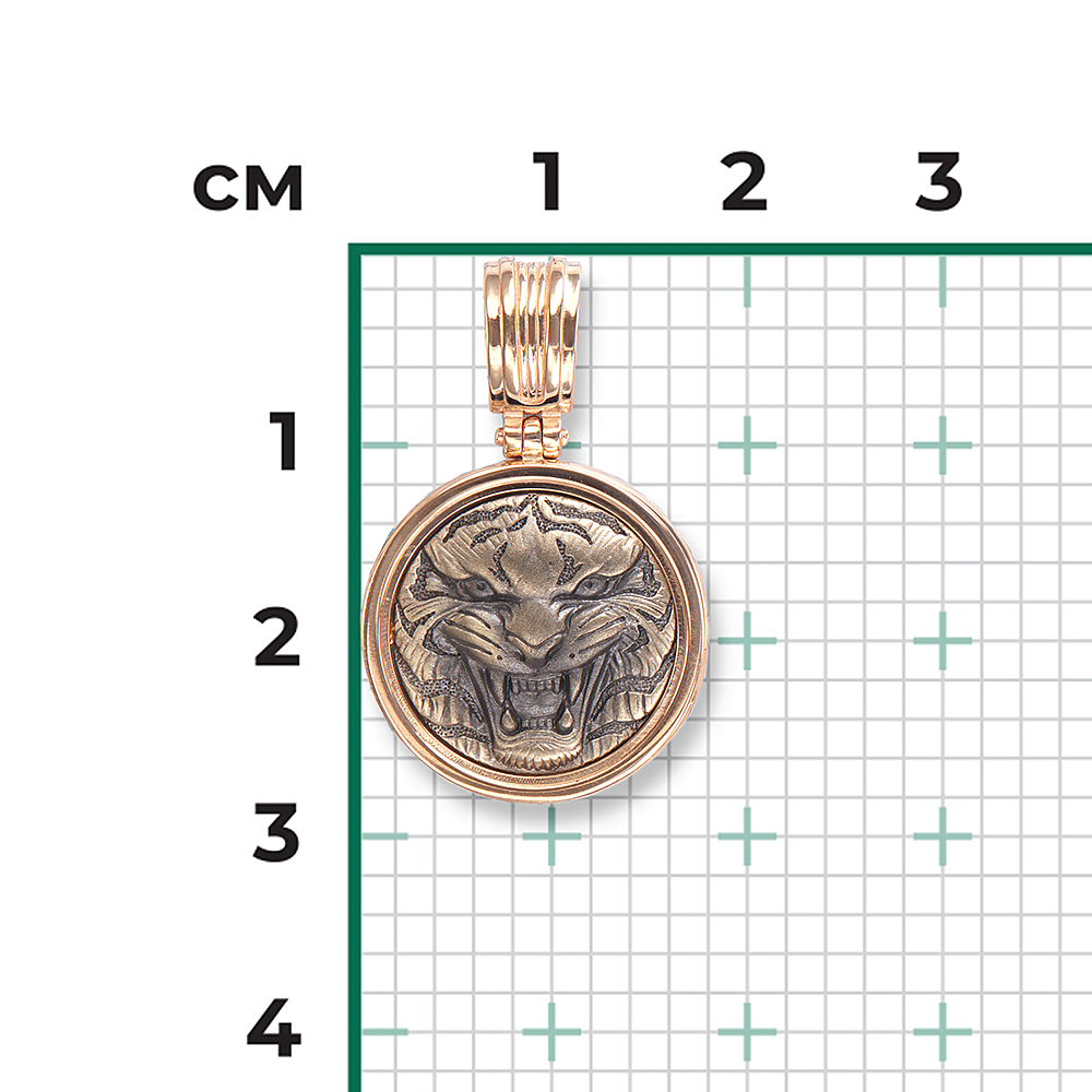 Подвеска «Тигр» из комбинированного золота 03-3102-00-000-1111-42