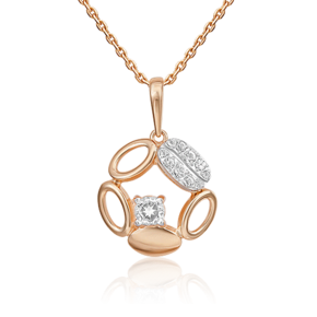 Подвеска из комбинированного золота с натуральными топазами white