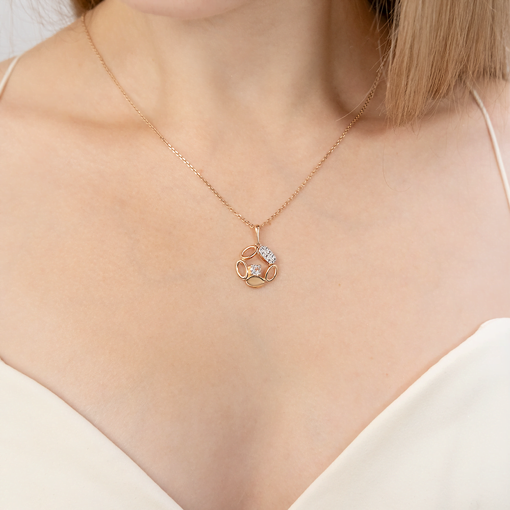 Подвеска из комбинированного золота с натуральными топазами white 03-3321-00-201-1111