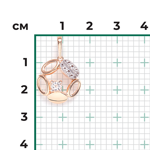 Подвеска из комбинированного золота с натуральными топазами white 03-3321-00-201-1111