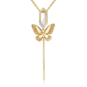 Подвеска «Бабочка. Мгновения красоты» из комбинированного золота с бриллиантами 03-3278-00-101-1121