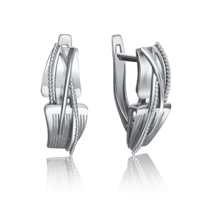 Серьги с английским замком из белого золота 02-4070-00-000-1120-48