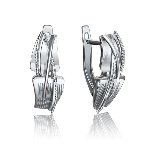 Серьги с английским замком из белого золота 02-4070-00-000-1120-48