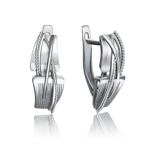 Серьги с английским замком из белого золота 02-4070-00-000-1120-48