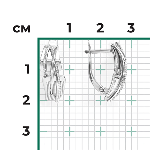 Серьги с английским замком из белого золота 02-4070-00-000-1120-48