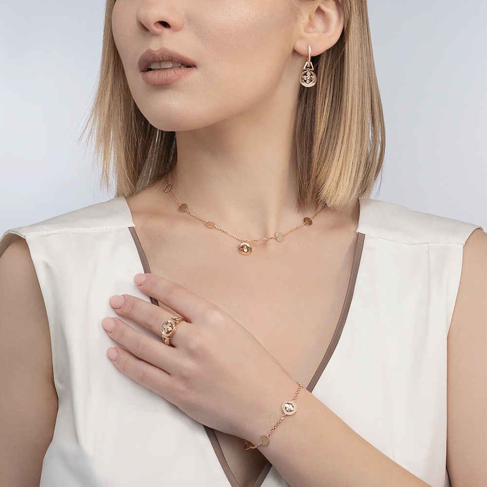 Серьги с английским замком из комбинированного золота с бриллиантом 02-5008-00-101-1111